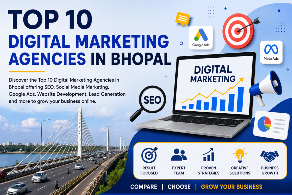 Top 10 digital marketing agencies in Bhopal offering SEO, Google Ads, Meta Ads and web development