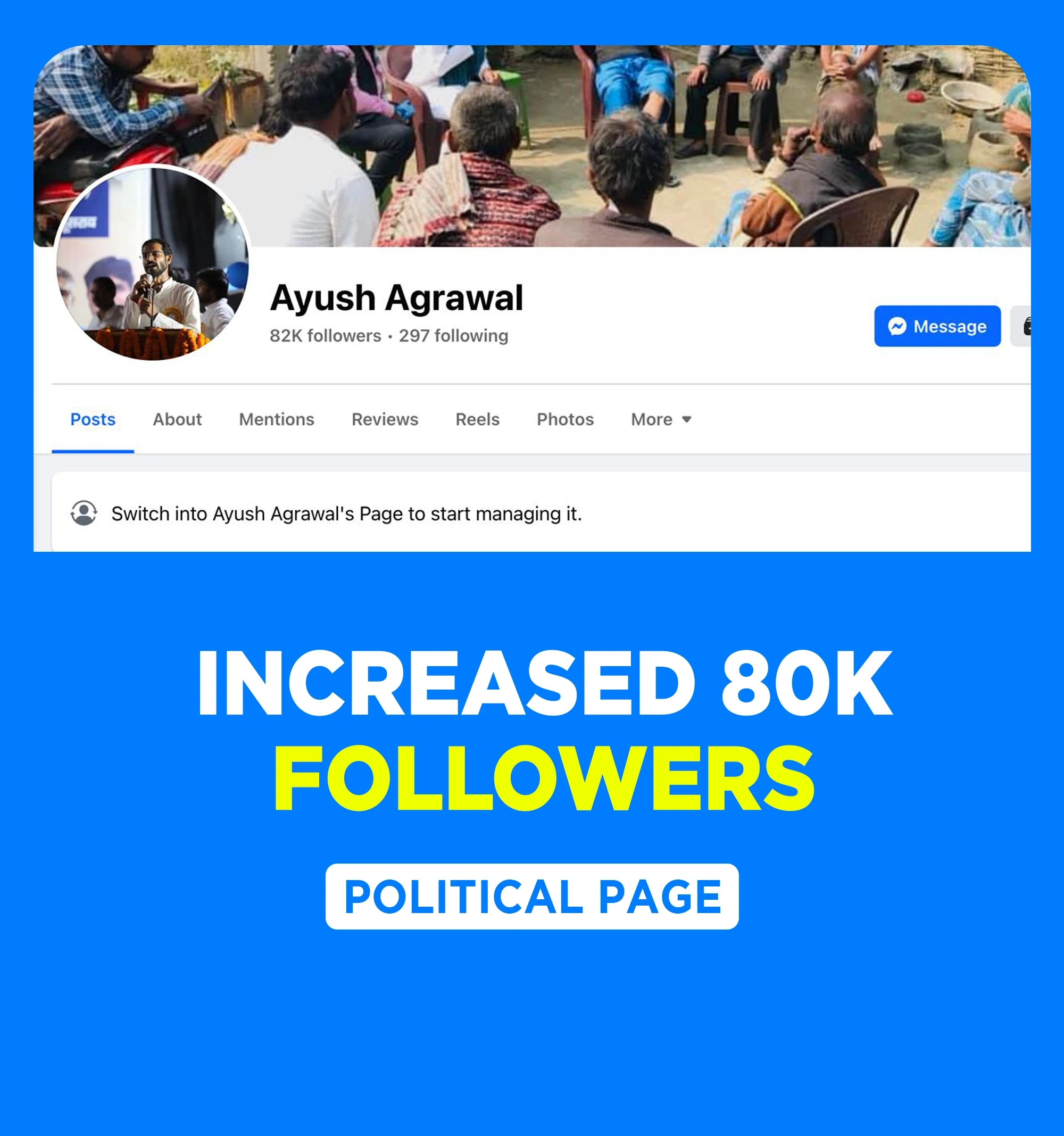 Ayush Agarwal Facebook page screenshot